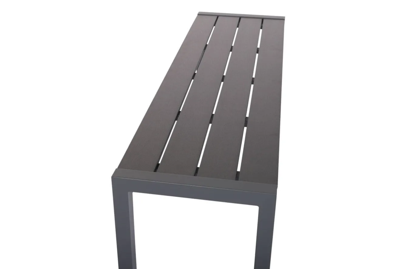 VILLANA Sylvania Bank, anthrazit, Alu/Holzimitat, 135x40x45 cm, für bis zu 3 Personen