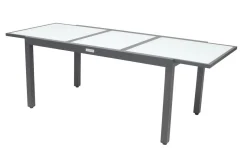 Villana Sylvania Garten-Essgruppe, 6 Personen, ausziehbarer Tisch 160–220 cm, Aluminium/Textil