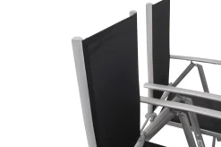 Villana Sylvania Garten-Essgruppe, 6 Personen, ausziehbarer Tisch 160–220 cm, Aluminium/Textil