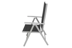 Villana Sylvania Garten-Essgruppe, 6 Personen, ausziehbarer Tisch 160–220 cm, Aluminium/Textil