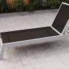 VILLANA Sylvania Gartenliege, silber/schwarz, Alu/Textil, 198 x 60 x 32 cm, verstellbar