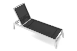 VILLANA Sylvania Gartenliege, silber/schwarz, Alu/Textil, 198 x 60 x 32 cm, verstellbar