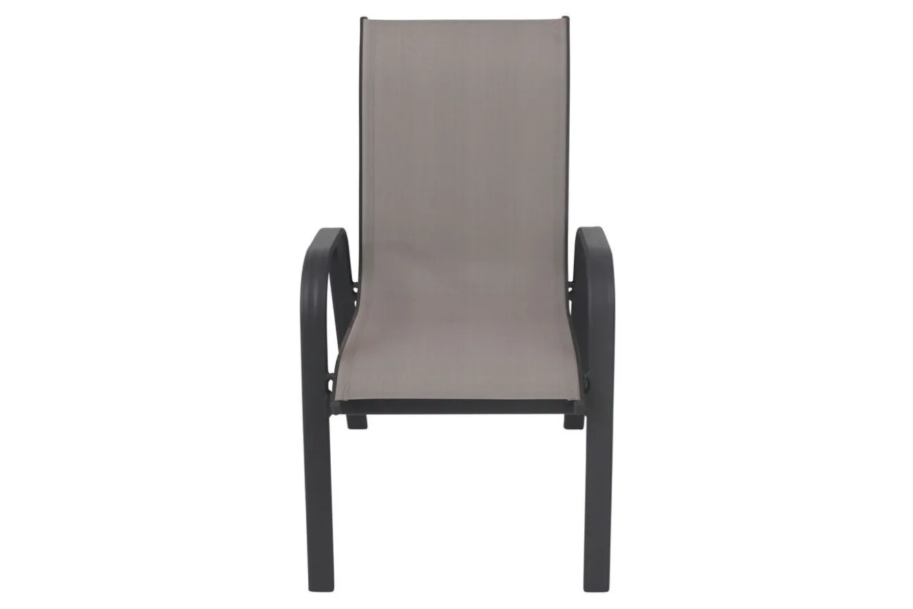 VILLANA Sylvania Gartenstuhl, anthrazit/grau, Aluminium/Textil, 75 x 57 x 95 cm, stapelbar