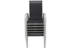 VILLANA Sylvania Gartenstuhl, anthrazit/grau, Aluminium/Textil, 75 x 57 x 95 cm, stapelbar