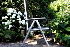 VILLANA Sylvania Klappstuhl, silber/schwarz, Aluminium/Textil, 68 x 56 x 107 cm, klappbar