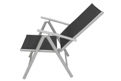 VILLANA Sylvania Klappstuhl, silber/schwarz, Aluminium/Textil, 68 x 56 x 107 cm, klappbar