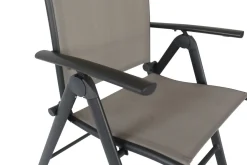 VILLANA Sylvania Klappstuhl, anthrazit/grau, Aluminium/Textil, 67 x 58 x 113 cm, klappbar