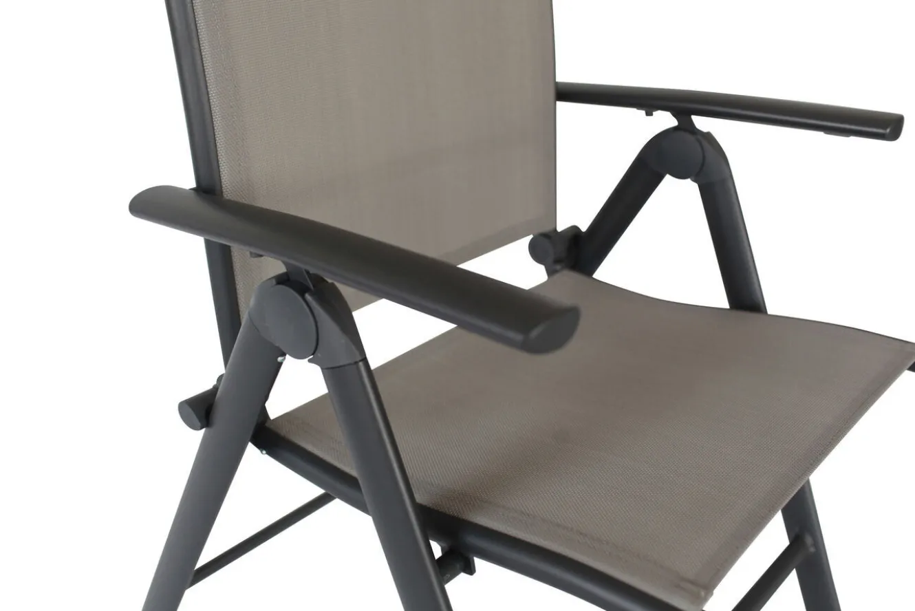 VILLANA Sylvania Klappstuhl, anthrazit/grau, Aluminium/Textil, 67 x 58 x 113 cm, klappbar