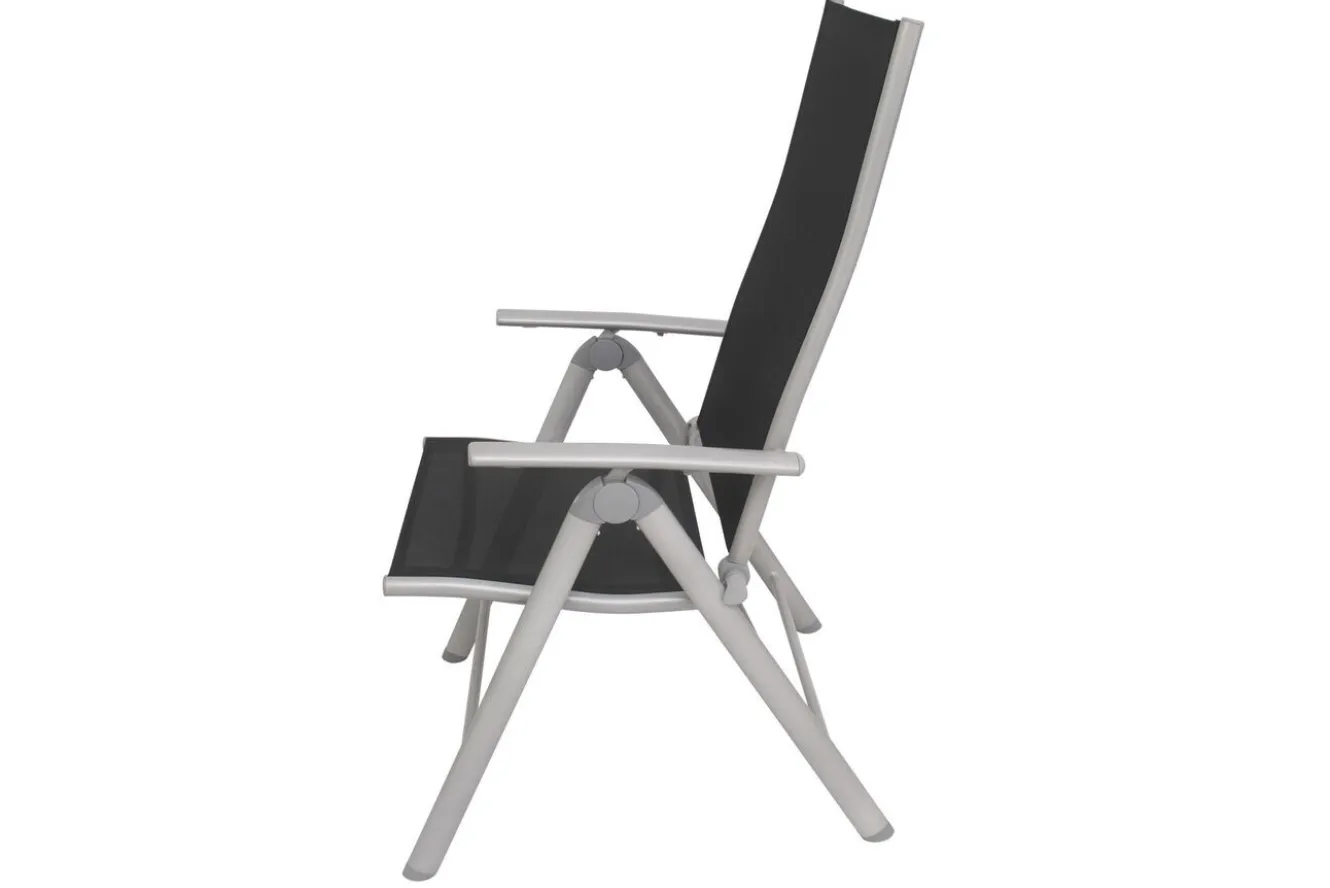 VILLANA Sylvania Klappstuhl, silber/schwarz, Aluminium/Textil, 67 x 58 x 113 cm, klappbar