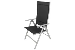 VILLANA Sylvania Klappstuhl, silber/schwarz, Aluminium/Textil, 67 x 58 x 113 cm, klappbar