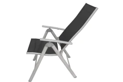 VILLANA Sylvania Klappstuhl, silber/schwarz, Aluminium/Textil, 67 x 58 x 113 cm, klappbar