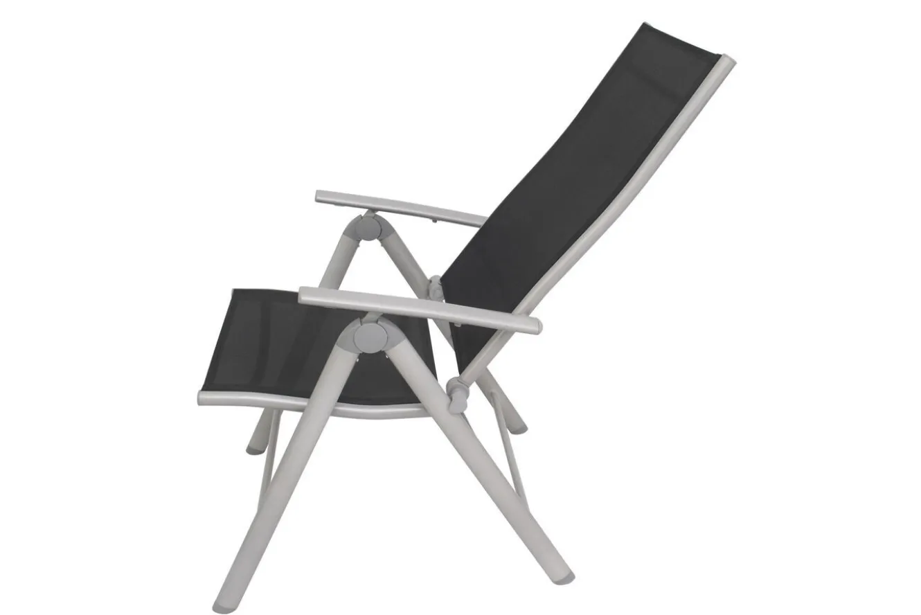 VILLANA Sylvania Klappstuhl, silber/schwarz, Aluminium/Textil, 67 x 58 x 113 cm, klappbar
