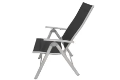 VILLANA Sylvania Klappstuhl, silber/schwarz, Aluminium/Textil, 67 x 58 x 113 cm, klappbar