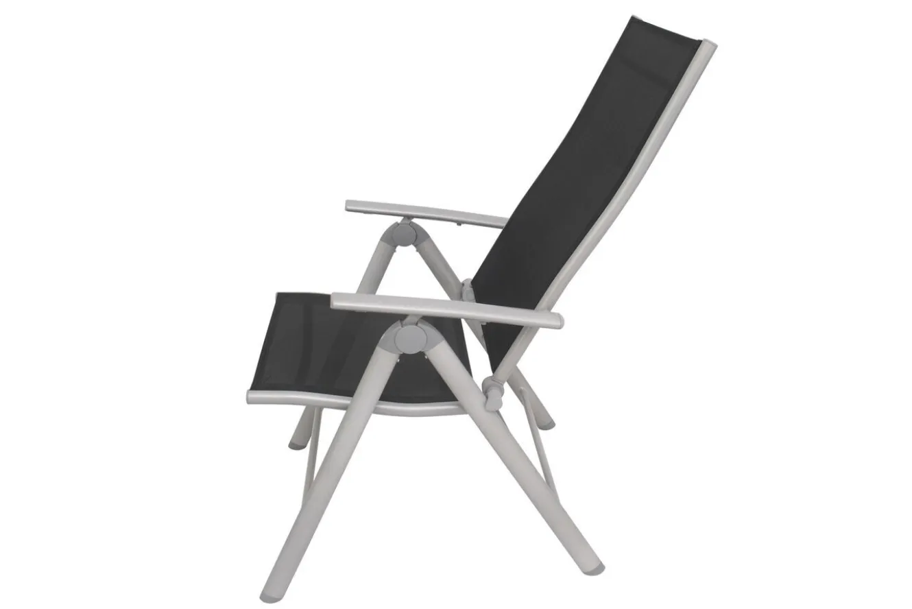VILLANA Sylvania Klappstuhl, silber/schwarz, Aluminium/Textil, 67 x 58 x 113 cm, klappbar