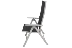 VILLANA Sylvania Klappstuhl, silber/schwarz, Aluminium/Textil, 67 x 58 x 113 cm, klappbar