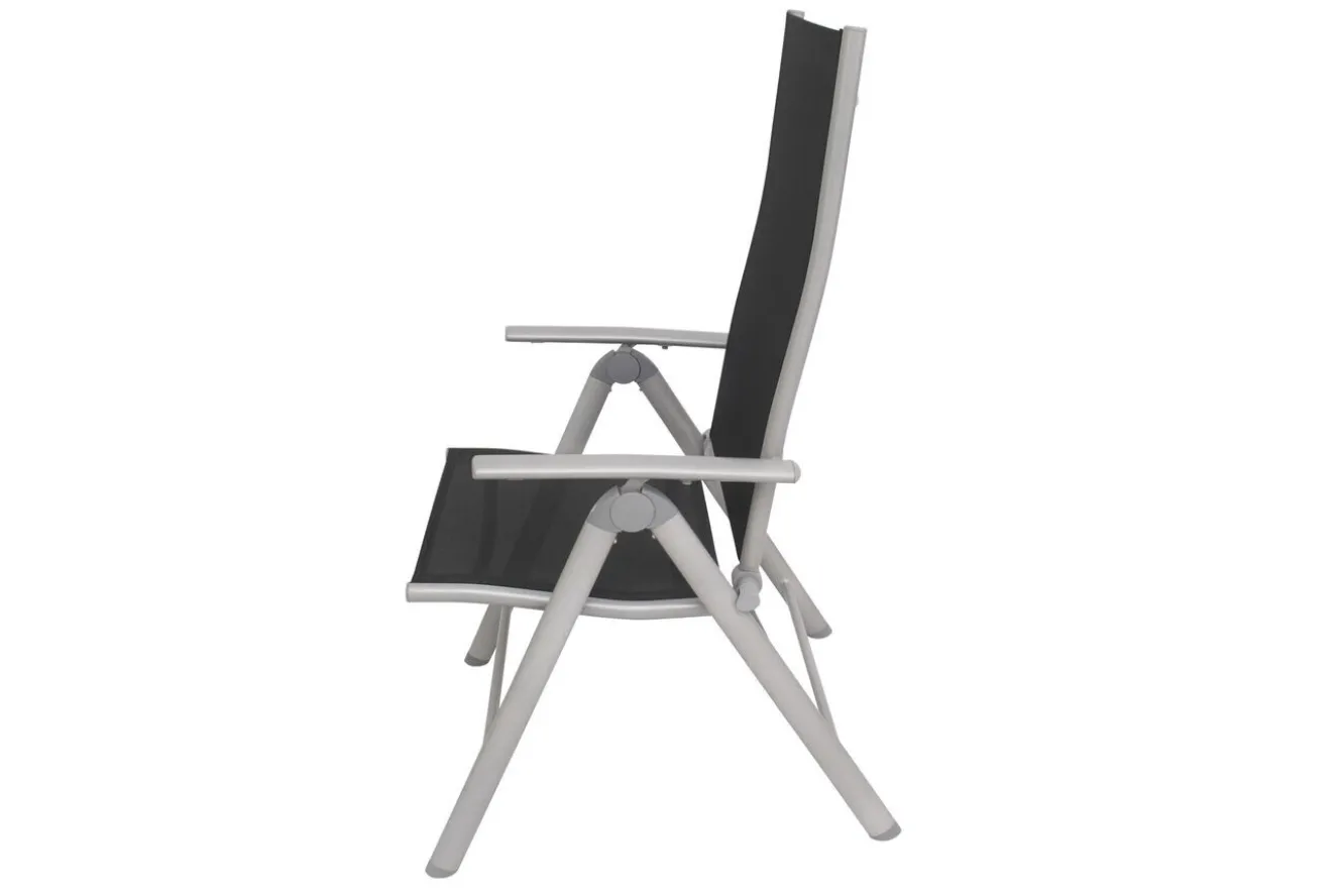 VILLANA Sylvania Klappstuhl, silber/schwarz, Aluminium/Textil, 67 x 58 x 113 cm, klappbar