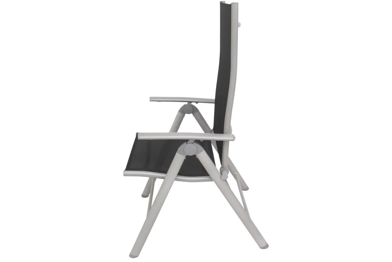 VILLANA Sylvania Klappstuhl, silber/schwarz, Aluminium/Textil, 67 x 58 x 113 cm, klappbar