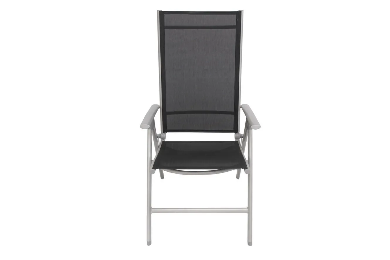 VILLANA Sylvania Klappstuhl, silber/schwarz, Aluminium/Textil, 67 x 58 x 113 cm, klappbar