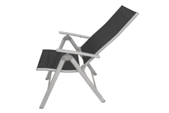 VILLANA Sylvania Klappstuhl, silber/schwarz, Aluminium/Textil, 67 x 58 x 113 cm, klappbar