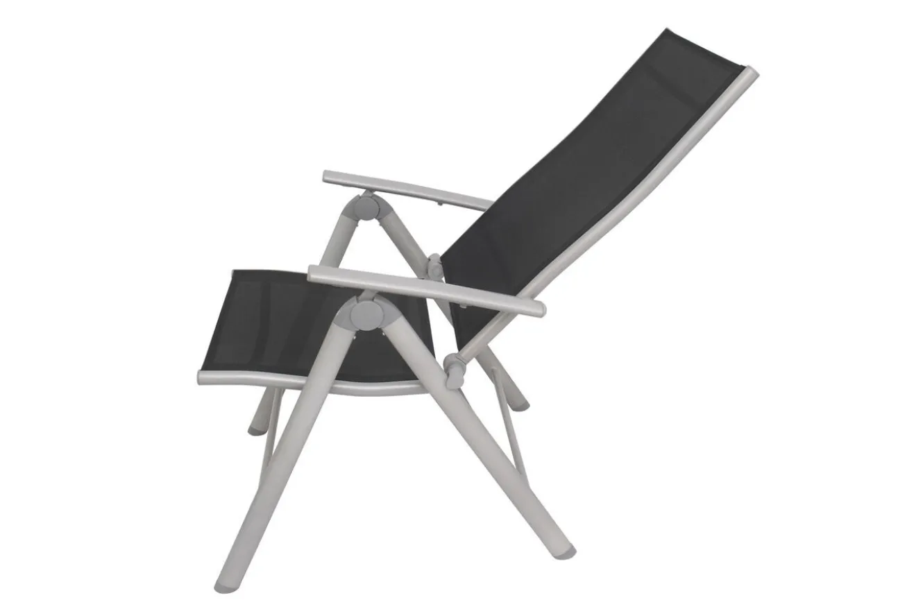 VILLANA Sylvania Klappstuhl, silber/schwarz, Aluminium/Textil, 67 x 58 x 113 cm, klappbar