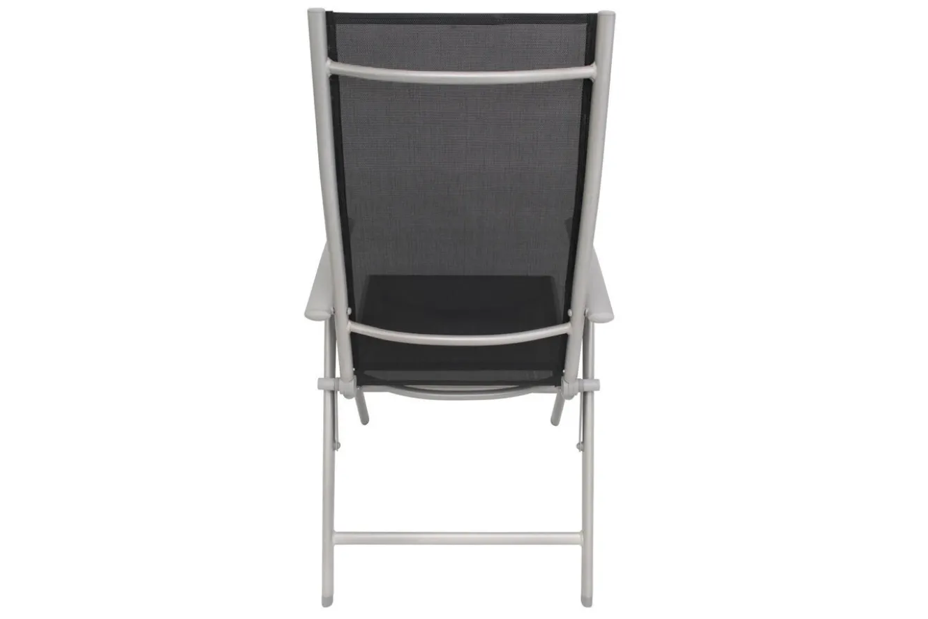 VILLANA Sylvania Klappstuhl, silber/schwarz, Aluminium/Textil, 67 x 58 x 113 cm, klappbar