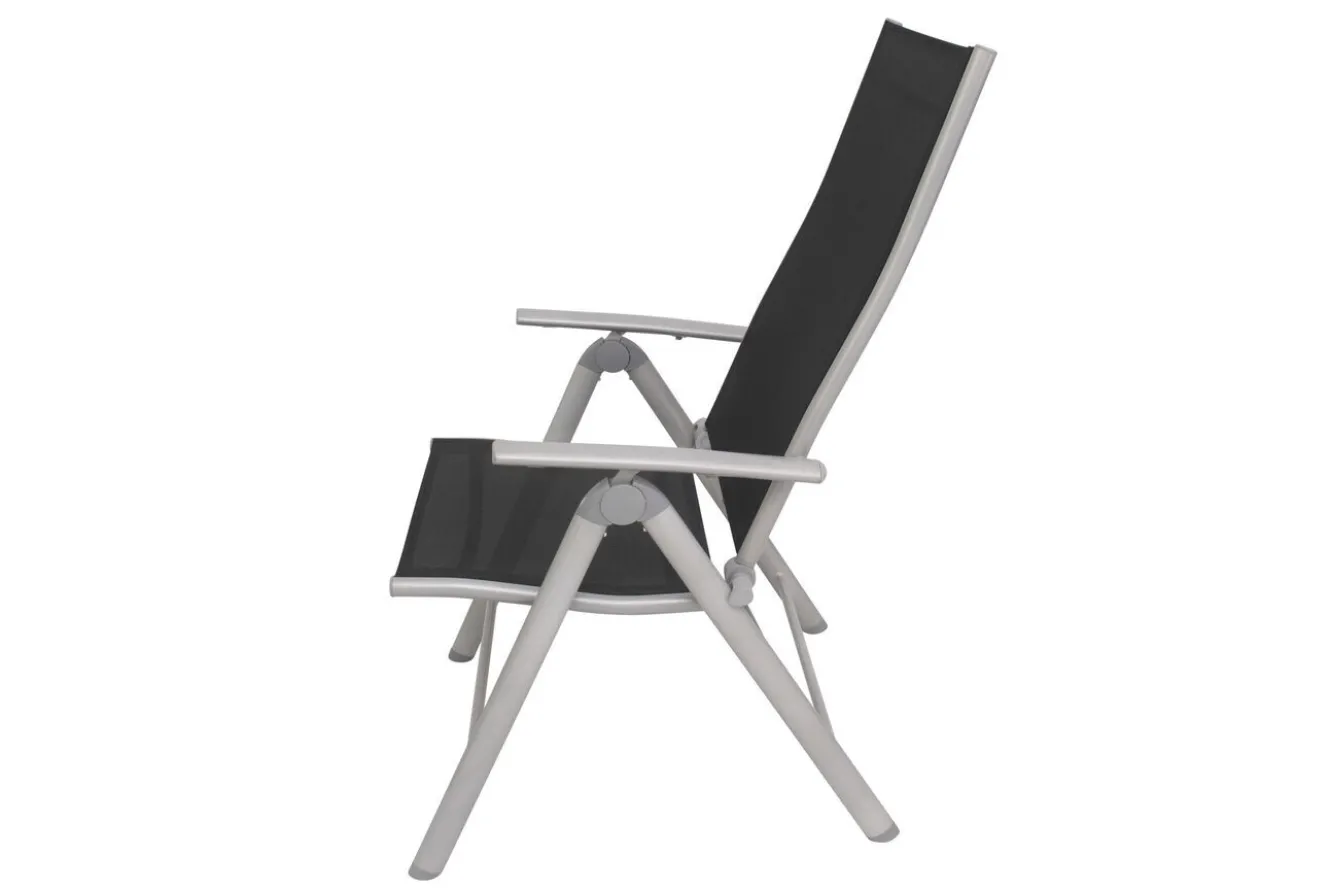 VILLANA Sylvania Klappstuhl, silber/schwarz, Aluminium/Textil, 67 x 58 x 113 cm, klappbar