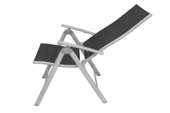 VILLANA Sylvania Klappstuhl, silber/schwarz, Aluminium/Textil, 67 x 58 x 113 cm, klappbar