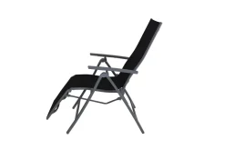 VILLANA Sylvania Relaxsessel, silber/schwarz, Alu/Textilene, 67 x 58 x 110 cm, klappbar