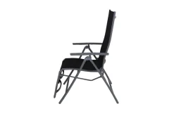 VILLANA Sylvania Relaxsessel, silber/schwarz, Alu/Textilene, 67 x 58 x 110 cm, klappbar