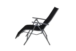 VILLANA Sylvania Relaxsessel, silber/schwarz, Alu/Textilene, 67 x 58 x 110 cm, klappbar