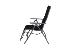 VILLANA Sylvania Relaxsessel, silber/schwarz, Alu/Textilene, 67 x 58 x 110 cm, klappbar