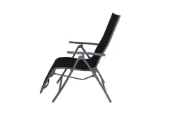 VILLANA Sylvania Relaxsessel, silber/schwarz, Alu/Textilene, 67 x 58 x 110 cm, klappbar