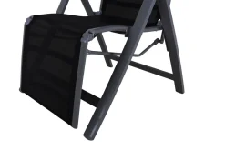VILLANA Sylvania Relaxsessel, silber/schwarz, Alu/Textilene, 67 x 58 x 110 cm, klappbar