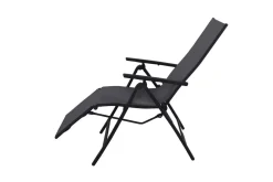 VILLANA Sylvania Relaxsessel, anthrazit/grau, Alu/Textilene, 67 x 58 x 110 cm, klappbar