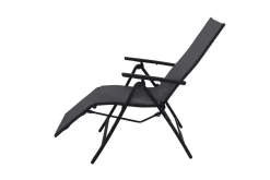 VILLANA Sylvania Relaxsessel, anthrazit/grau, Alu/Textilene, 67 x 58 x 110 cm, klappbar