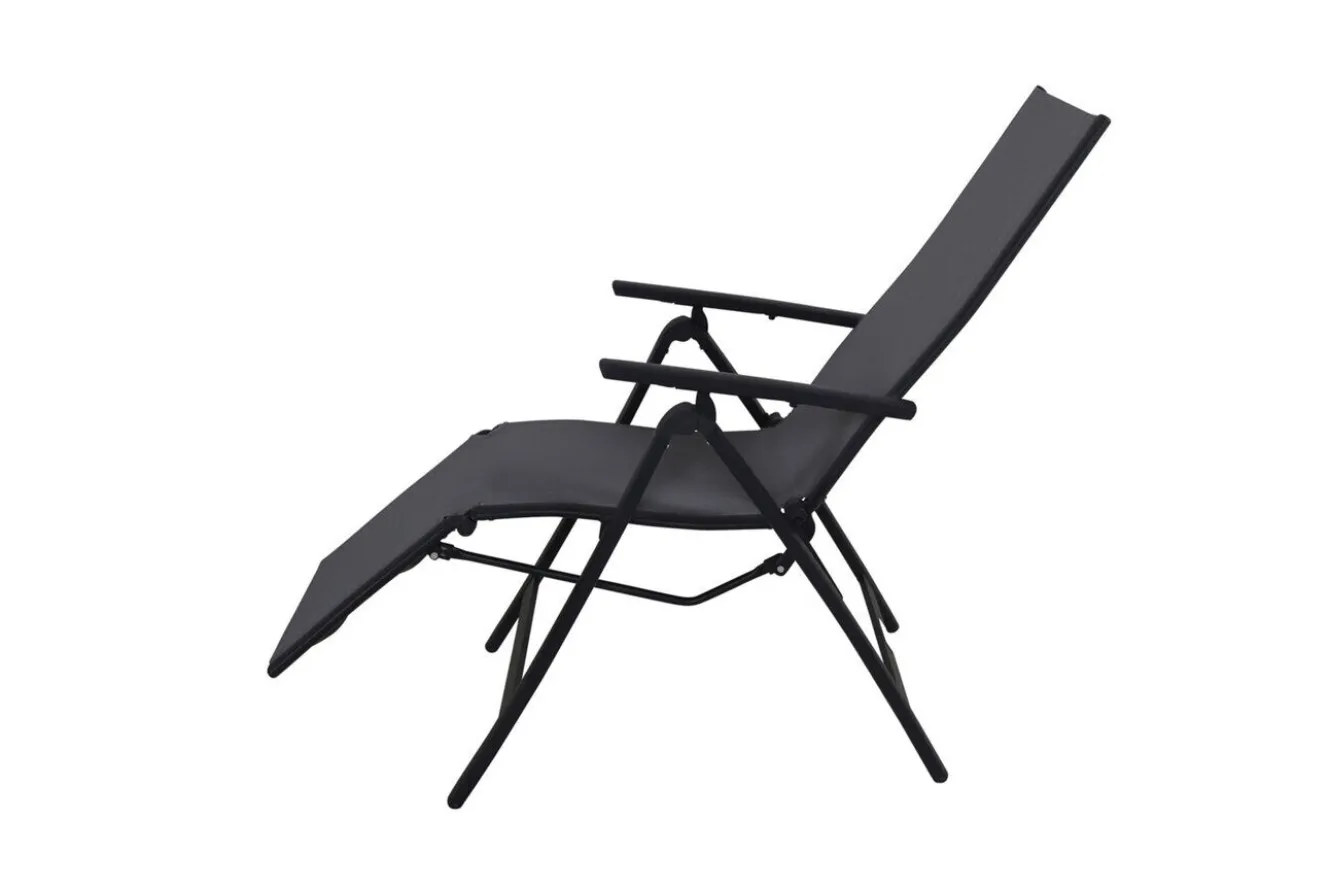 VILLANA Sylvania Relaxsessel, anthrazit/grau, Alu/Textilene, 67 x 58 x 110 cm, klappbar