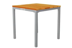 VILLANA Tasmania Beistelltisch, Silber, Aluminium/Eukalyptus, 45 x 45 cm, witterungsbeständig, mit Fußkappen, FSC®-zertifiziertes Produkt