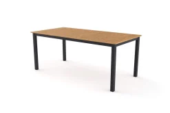 VILLANA Tasmania Esstisch, anthrazit/naturbelassen, Alu/Eukalyptus, 180 x 90 cm, FSC®-zertifiziertes Produkt