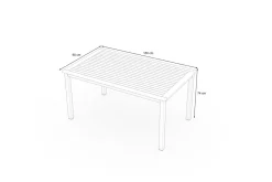 VILLANA Tasmania Esstisch, Silber/Natural, Aluminium/Eukalyptus, 150 x 90 cm, mit Fußkappen, hohe Belastbarkeit, FSC®-zertifiziertes Produkt