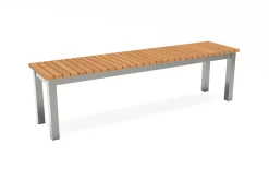 VILLANA Tasmania Gartenbank, Silver, Aluminium/Eukalyptus, hohe Belastbarkeit, FSC®-zertifiziertes Produkt