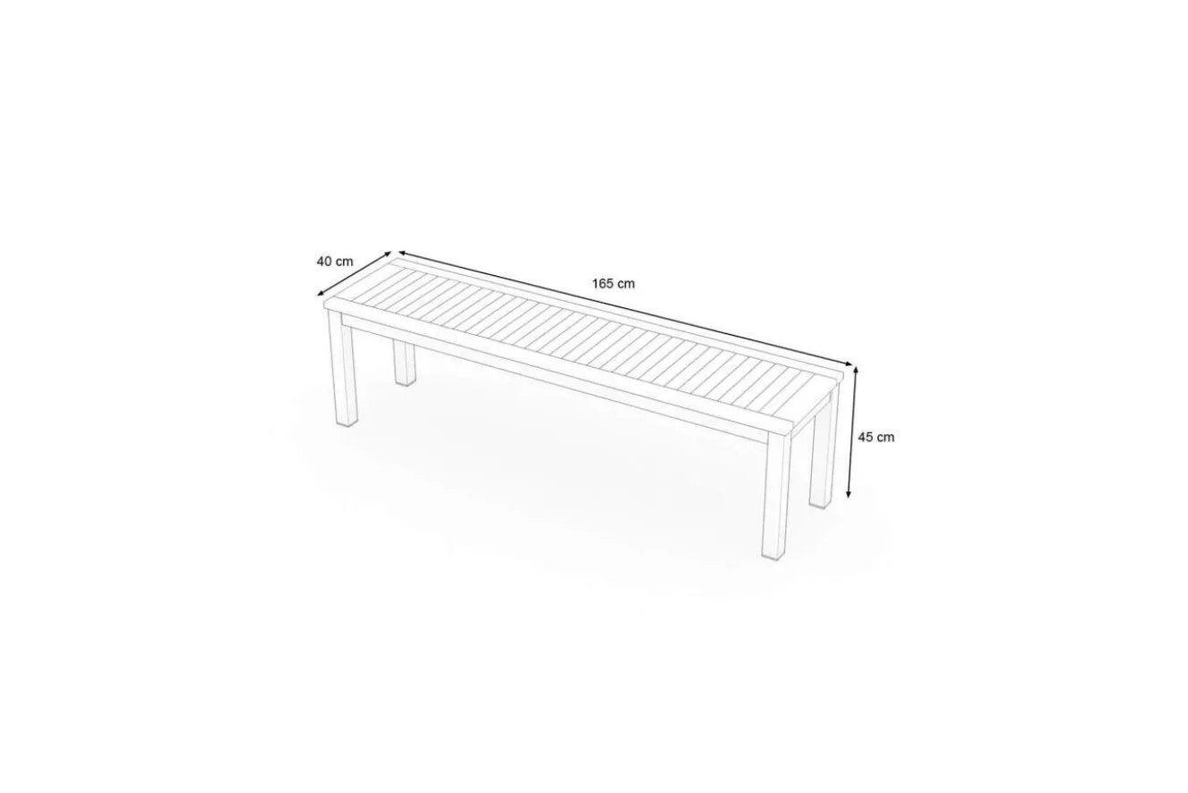 VILLANA Tasmania Gartenbank, Silver, Aluminium/Eukalyptus, hohe Belastbarkeit, FSC®-zertifiziertes Produkt