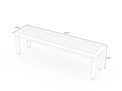 VILLANA Tasmania Gartenbank, anthrazit, Alu/Eukalyptus, hohe Belastbarkeit, witterungsbeständig, FSC®-zertifiziertes Produkt