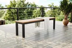VILLANA Tasmania Gartenbank, anthrazit, Alu/Eukalyptus, hohe Belastbarkeit, witterungsbeständig, FSC®-zertifiziertes Produkt