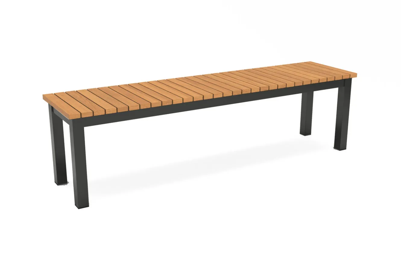 VILLANA Tasmania Garten-Essgruppe mit Bank und 2 Klappstühlen, anthrazit/natur, Aluminium/Eukalyptus, Tischplatte 180 x 90 cm, FSC®-zertifiziertes Produkt