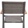 VILLANA Victoria Stapelsessel, anthrazit/grau, Alu/Textilene/Akazie, Hohe Belastbarkeit, zertifiziertes Material, FSC®-zertifiziertes Produkt